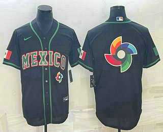 Men%27s Mexico Baseball 2023 Black World Big Logo Classic Stitched Jersey->2023 world baseball classic->MLB Jersey